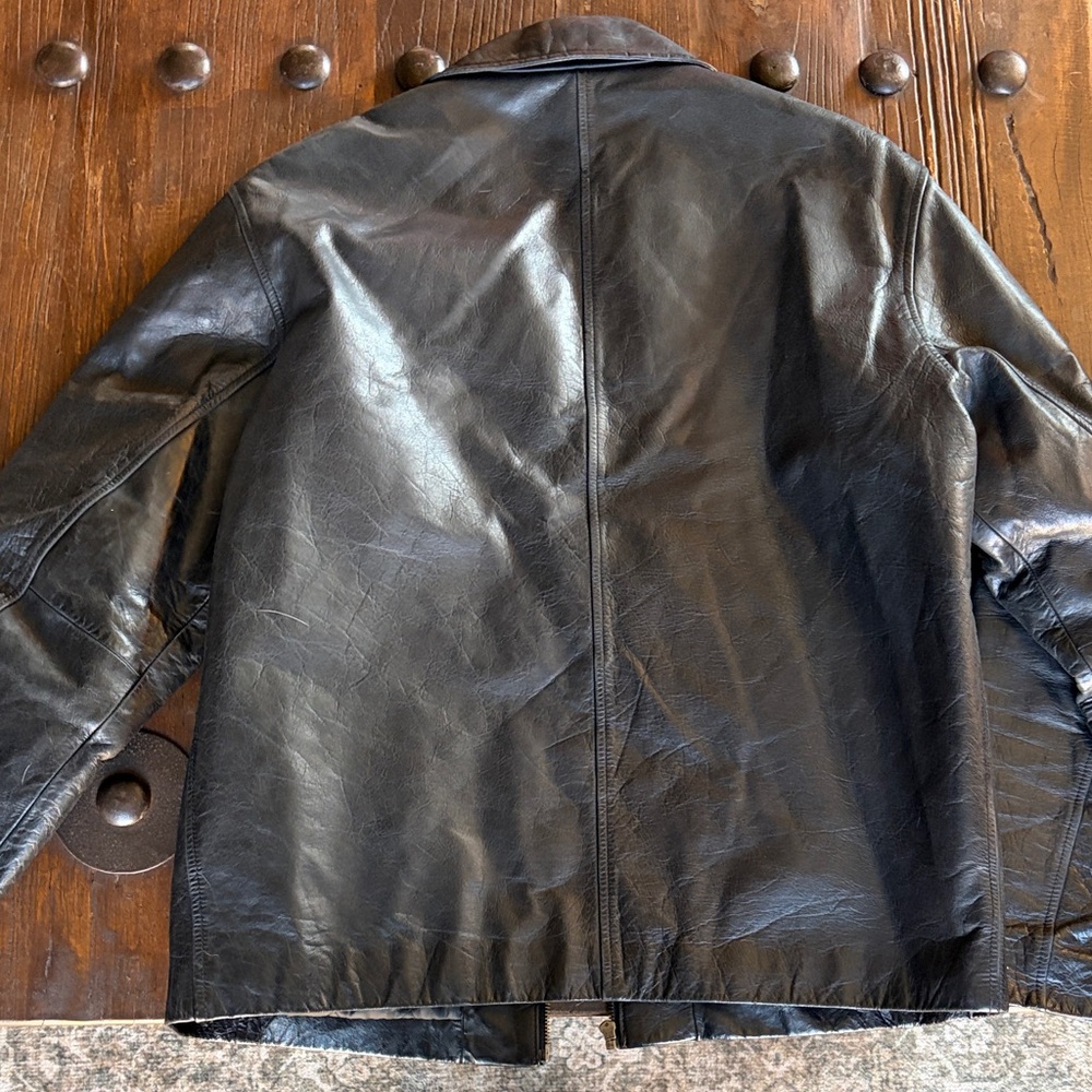 GAP Men's Black Leather Jacket - Picture 6 of 6